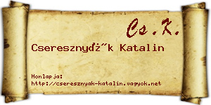 Cseresznyák Katalin névjegykártya