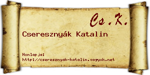 Cseresznyák Katalin névjegykártya